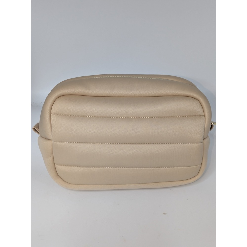 Frasier Sterling Beige Puffy Makeup Cosmetic Bag Travel Case 9x6x3 NWOT